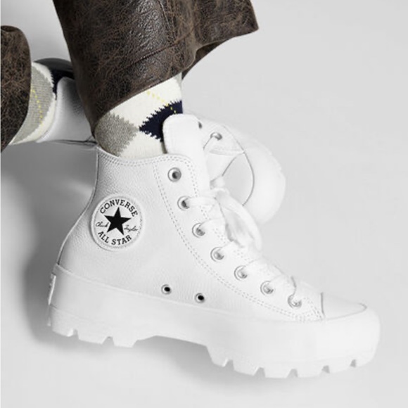 Converse Chuck Taylor All Star Lugged High Top Sneaker- White faux… - Picture 4 of 12